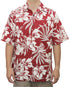 Go Barefoot Mens Hibiscus Fern Peached Cotton Shirt